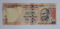 1000 рупии Индия 2014 2 1000 рупии 2014 Индия Индийска банкнота с печат и дупки , снимка 1