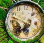 Часовник със скандинавски мъх. Пеперуда, снимка 3