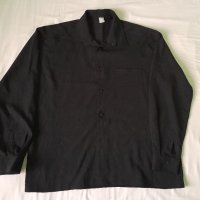 Мъжка черна риза с дълъг ръкав, снимка 1 - Ризи - 45369835
