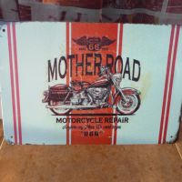 Метална табела мотор Mother road Каране на мотоциклети пътя магистарали, снимка 1 - Други ценни предмети - 9968748