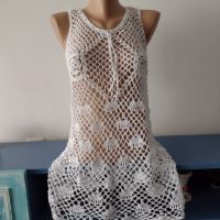 Плажна рокля, изцяло изплетена на една кука, размер S/M, снимка 3 - Рокли - 45419009
