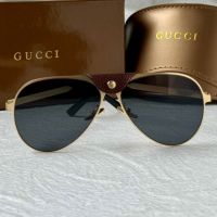 Gucci 2024 мъжки слънчеви очила авиатор с кожа 5 цвята, снимка 11 - Слънчеви и диоптрични очила - 45456363