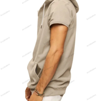 Мъжка ежедневна тениска с качулка и къс ръкав, 5цвята , снимка 4 - Тениски - 40243201