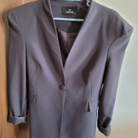 Дамско сиво сако с подплънки на раменете, снимка 3 - Сака - 44953824