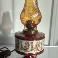 Порцеланова, ръчно изработена лампа от Италия, Флоренция. , снимка 4 - Настолни лампи - 45062015