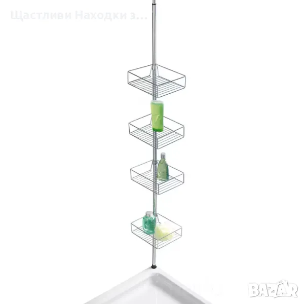 Луксозен Рафт за баня Wenko DOMASO, телескoпичен, неръждаема стомана, до 4 нива, снимка 1