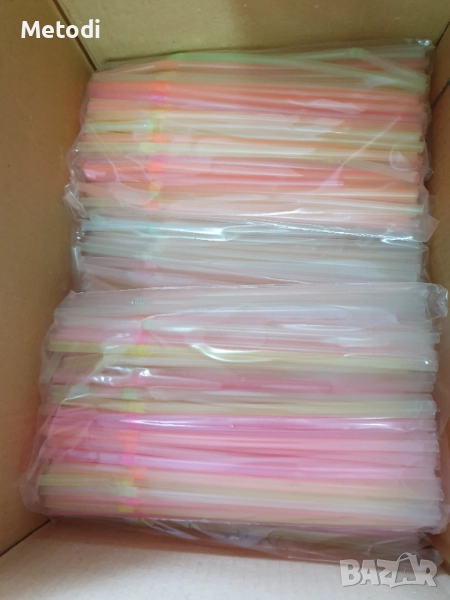 Пластмасови сламки с чупещо рамо, 1000бр. в плик., снимка 1