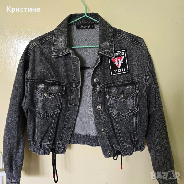 Дънково яке с връзки, снимка 1