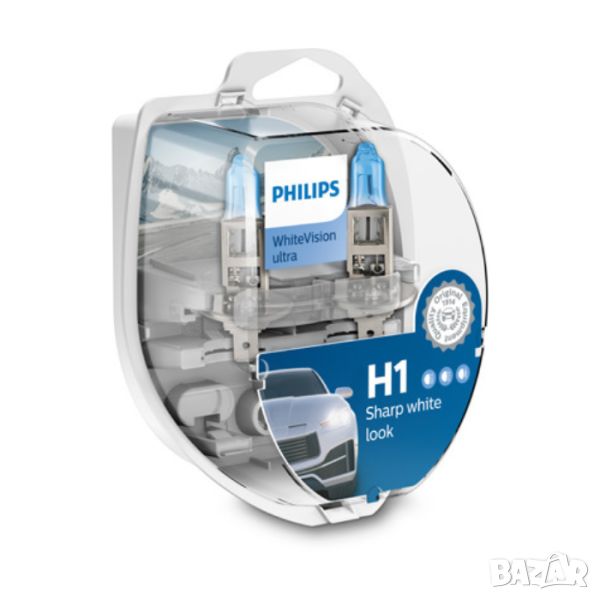 PHILIPS H1 White Vision Ultra халогенни крушки, снимка 1