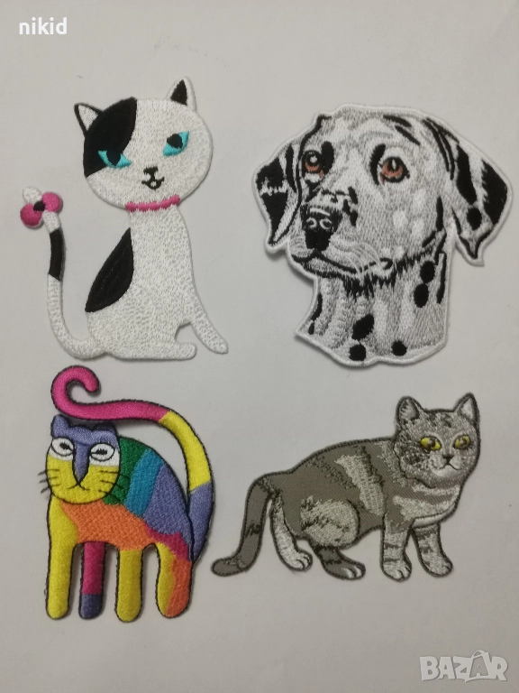 коте котка куче емблема апликация бродерия за дреха дрехи самозалепваща се нашивка, снимка 1