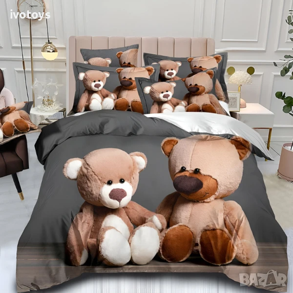 Двулицево спално бельо (размер за приста), реално изображение, 4 части - Модел WS18095, снимка 1