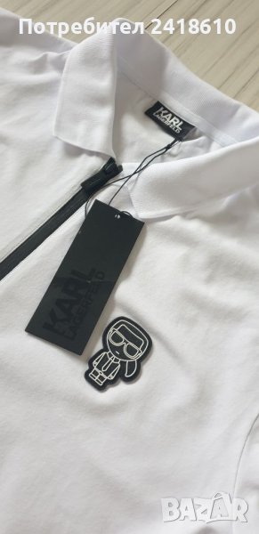 Karl Lagerfeld Half Zip Stretch Cotton Mens Size XL НОВО! ОРИГИНАЛ! Мъжка Тениска!, снимка 1