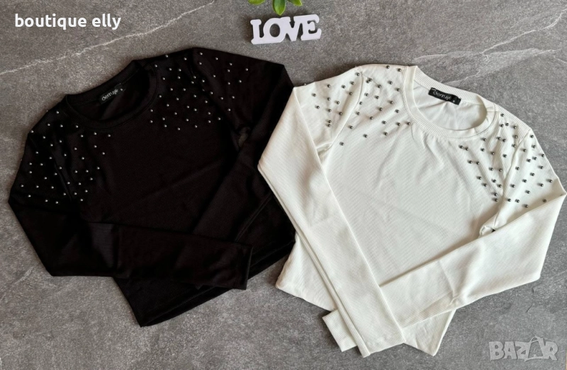 дамска блуза с перли, снимка 1