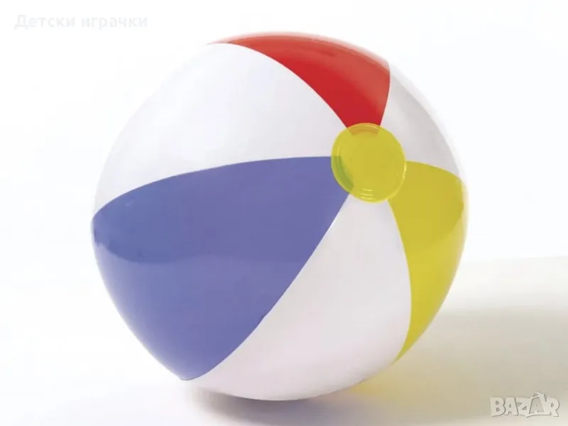 Надуваема топка INTEX 51 см Glossy Panel, PVC, цветна, за басейн и плаж, снимка 1