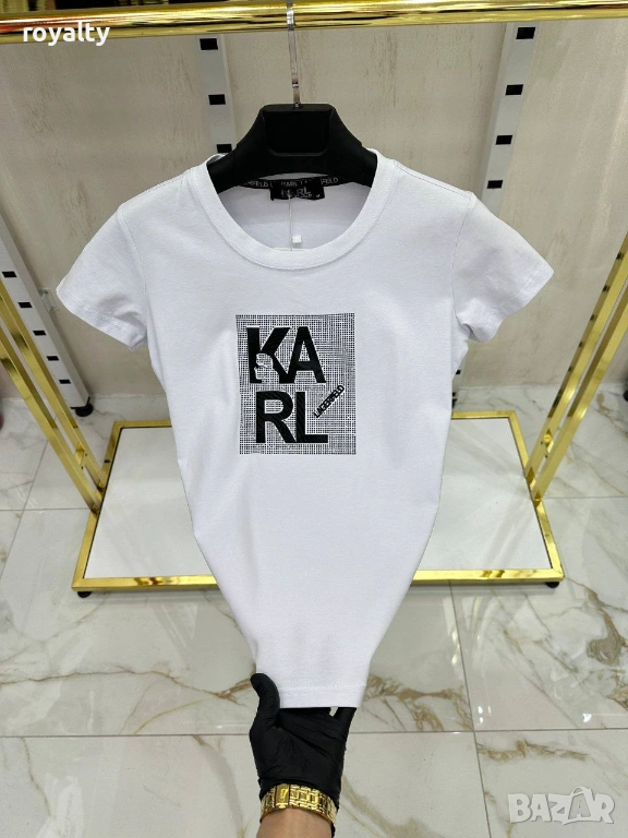 Karl Lagerfeld Бяла Дамска Тениска , снимка 1