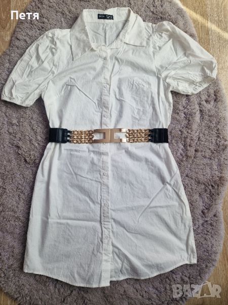 дамска бяла риза рокля shein , снимка 1
