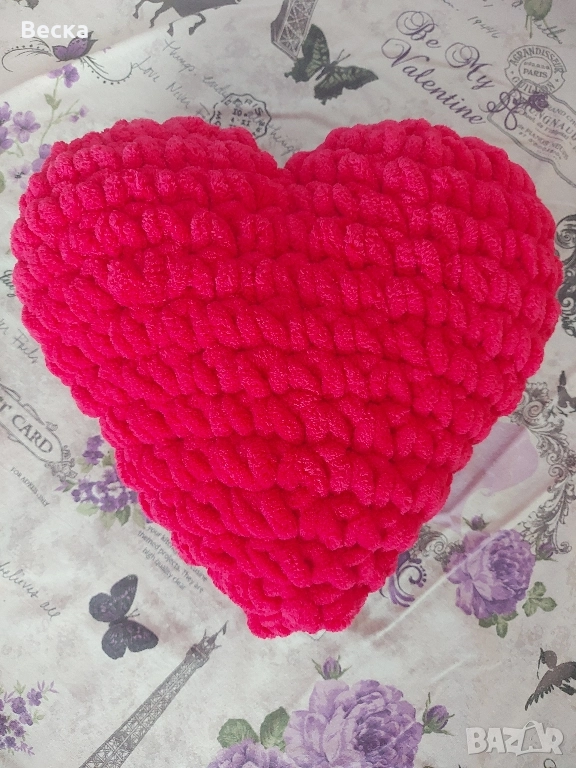 💖 Ръчно изработена възглавничка-сърце! 💖, снимка 1