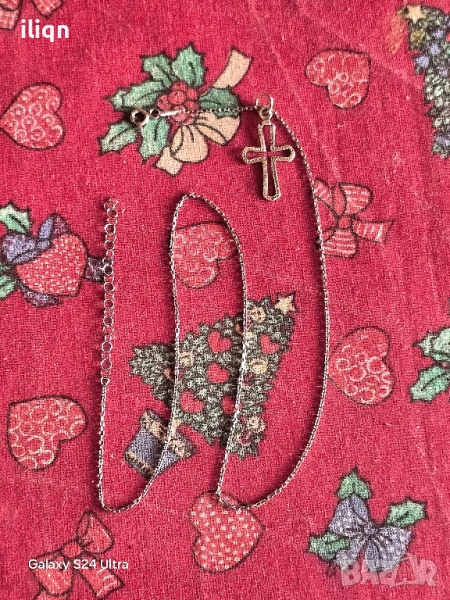 Сребърен синджир с кръст. От 39 до 44см. Цена 21,99лв. За Севлиево безплатна доставка., снимка 1