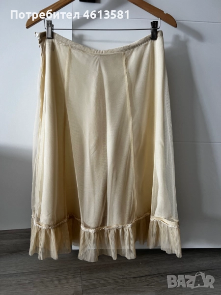 Ефирна винтидж пола/подплата от тюл NOA NOA (Размер L, Цвят екрю/крем), снимка 1