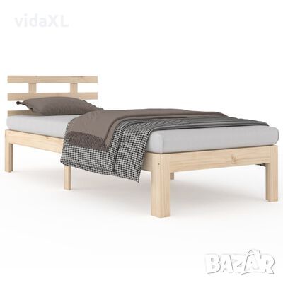 vidaXL Рамка за легло, дърво масив, 90x190 см, Single（SKU:814719, снимка 1