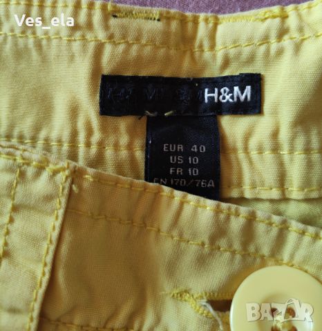 наситено жълти памучни панталонки на H&M, снимка 3 - Къси панталони и бермуди - 45253806