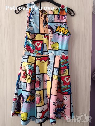 Интересна шарена рокля , снимка 2 - Рокли - 46484492