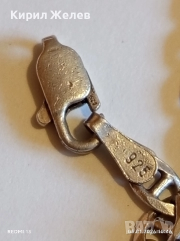 Сребърен ланец плетка тип МАРИНЕР с закопчалка тип Омар майсторска ръчна изработка 36153, снимка 4 - Колиета, медальони, синджири - 52961302