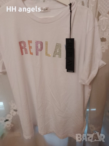 Replay дамска тениска нова с камъни , снимка 3 - Тениски - 52750106