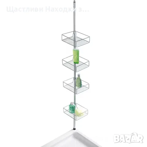 Луксозен Рафт за баня Wenko DOMASO, телескoпичен, неръждаема стомана, до 4 нива