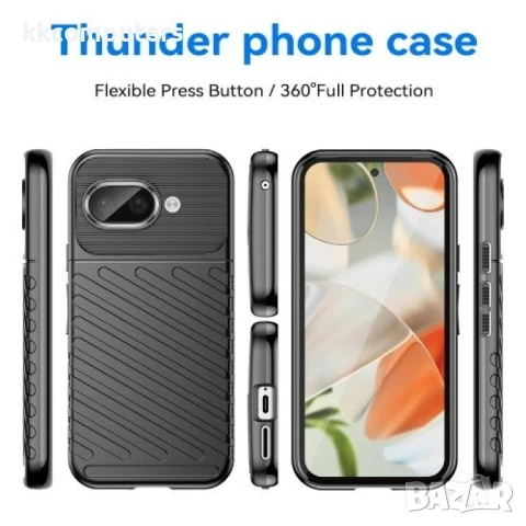 Google Pixel 9a Удароустойчив Twill Texture Калъф и Протектор, снимка 4 - Калъфи, кейсове - 51122490