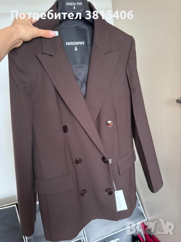 Нов оригинален блейзър Patrizia Pepe в тъмнокафяв цвят 🤎, снимка 4 - Сака - 52821739