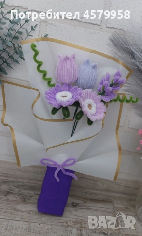 букети от шенил, снимка 5 - Изкуствени цветя - 53649748