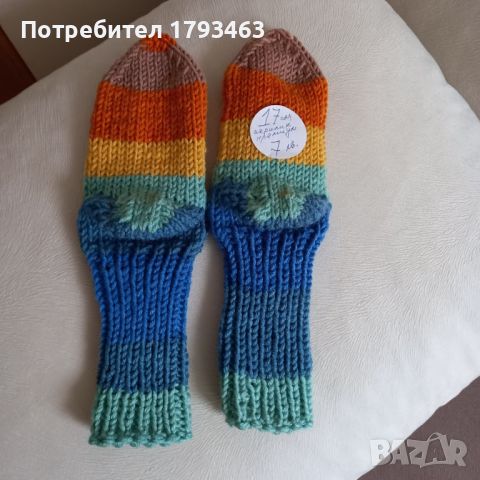 Ръчно плетени детски чорапки, ходило 17 см, снимка 2 - Детски якета и елеци - 46453189