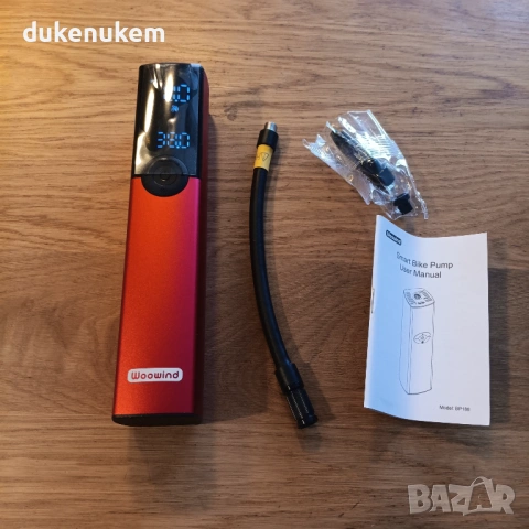 Електрическа помпа за гуми Woowind BP188 150 PSI с авто стоп, LCD дисплей, снимка 9 - Аксесоари за велосипеди - 53230299
