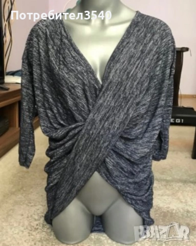 Сива асиметрична блуза