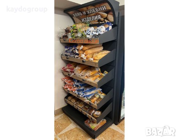 Стелаж за хляб, плод и зеленчук, метален и МДФ рафт, НОВИ!, снимка 3 - Стелажи и щандове - 46099550
