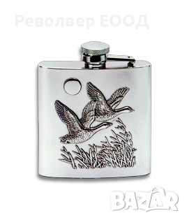 Стоманена манерка с декорация гъски 170ml, снимка 1 - Екипировка - 45033603