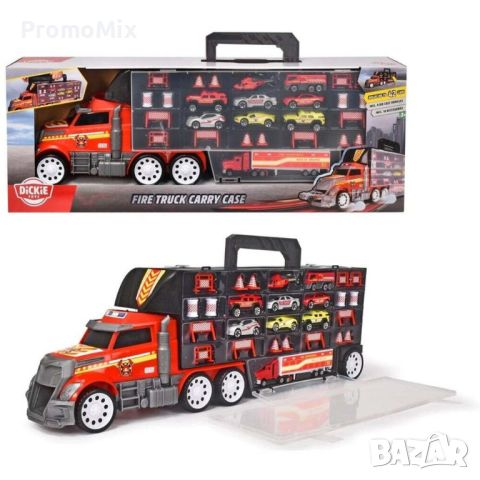 Камион с колички Dickie Toys 203749034 автовоз пожарна кола, снимка 2 - Коли, камиони, мотори, писти - 45525143