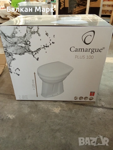 Тоалетна чиния Camargue Plus 100 (+10см) с капак Soft Close - Немска,Нова,за Високи и Трудноподвижни