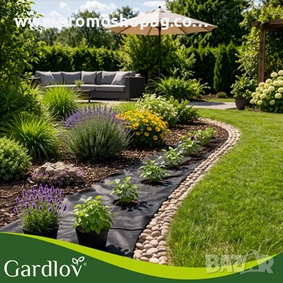 Черен агротекстил против плевели 1,6×20 м, 50 г/м² Gardlov, снимка 6 - Други - 48168939