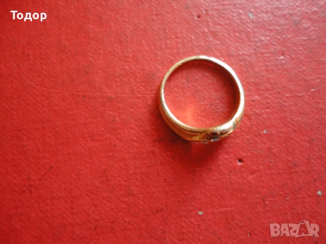 Позлатен пръстен с камъни 2, снимка 8 - Пръстени - 53052492