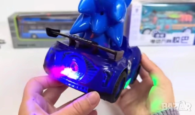 Светеща Кола на Соник с Пушек, и Звук, Sonic + герой Соник , снимка 3 - Образователни игри - 54067016