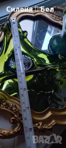 Арт зелено стъкло 💚 , снимка 4 - Антикварни и старинни предмети - 51588381