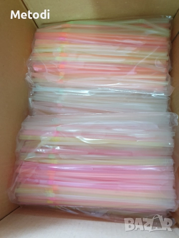 Пластмасови сламки с чупещо рамо, 1000бр. в плик.