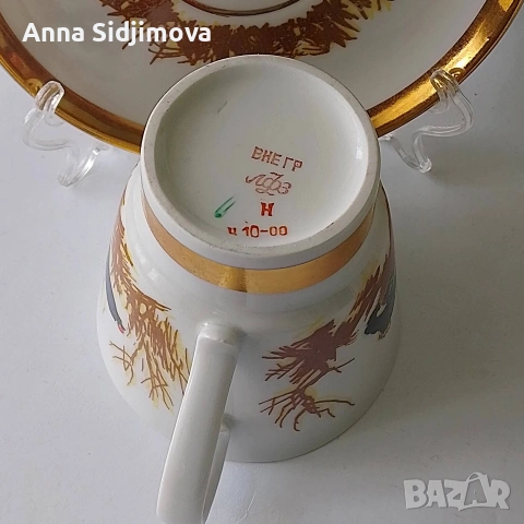 Руски порцелан ЛФЗ чаша с чинийка , снимка 2 - Чаши - 53723837