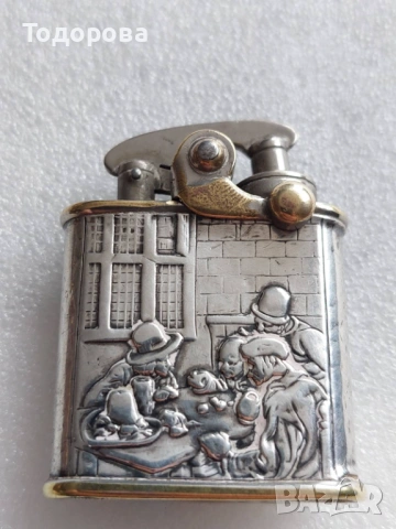 Много рядък модел на стара сребърна запалка