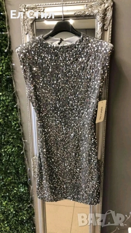 🌹Дамска парти рокля с пайети и гол гръб.Стандартен размер 