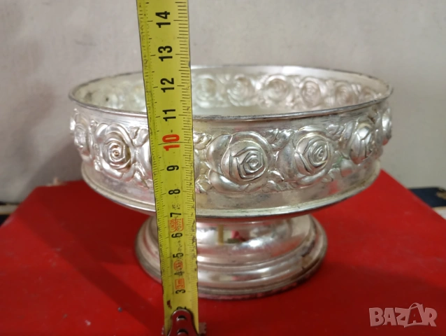 Посребрена купа,фруктиера арт деко, снимка 2 - Други ценни предмети - 54289038