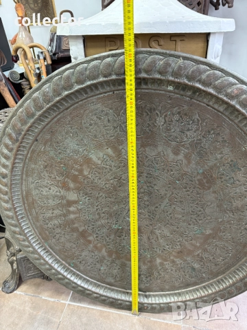 Огромна медна персийска / османска синия 19в. №7669, снимка 12 - Антикварни и старинни предмети - 52582352