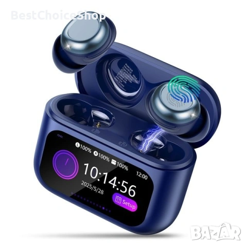 Bluetooth слушалки Мини 7ч време на работа HiFi звук ENC шумопотискане – тъмносин